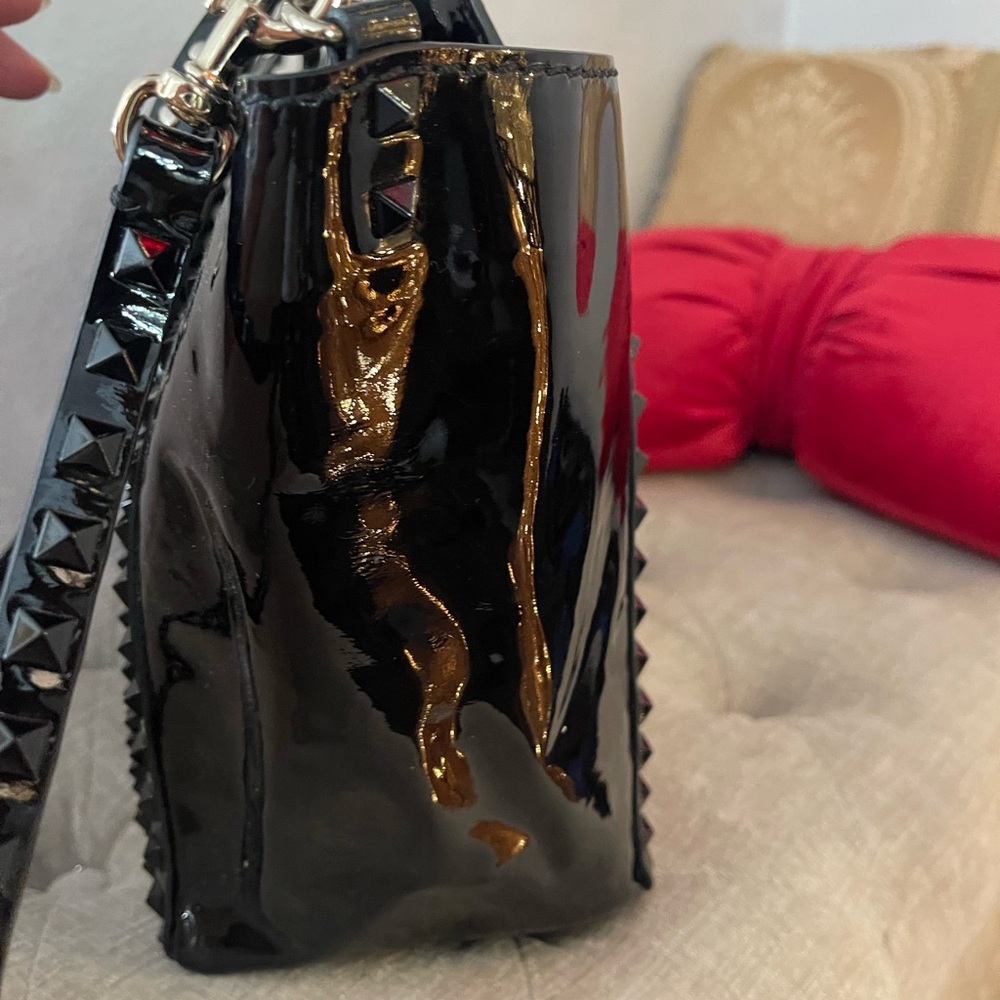 Valentino Garavani Black Studded Patent Tote - Picture 5 of 16